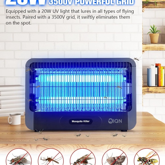 Bug Zapper Indoor, Electric Fly Mosquito Traps Zapper Killer -20W High-Efficienc - Picture 3 of 6
